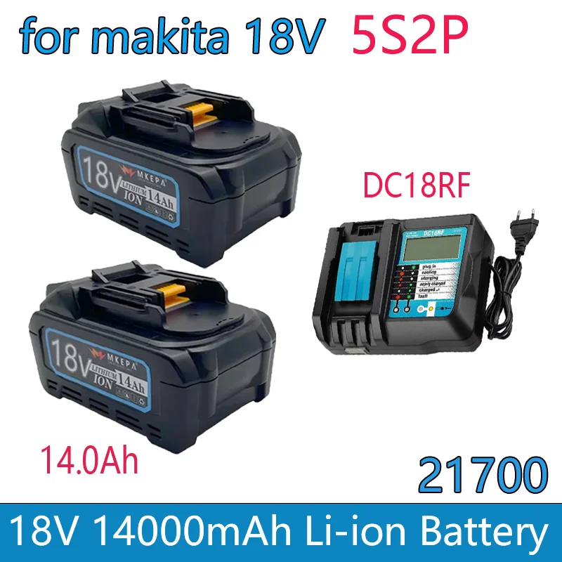 5S2P 14000mAh 21700 Original Makita18V BL1830 Lithium-ion Rechargeable Power Tool Battery 21V BL1860 BL1850 BL1860B BL1840