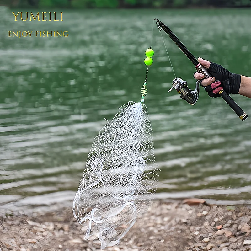 YUMEILI 5 Stück Fischfangnetz, Hakenfreies Klebenetz, Neue Fischfangmethode, Transparentes Weißes Netz Kleines Fischernetz – Detail 3