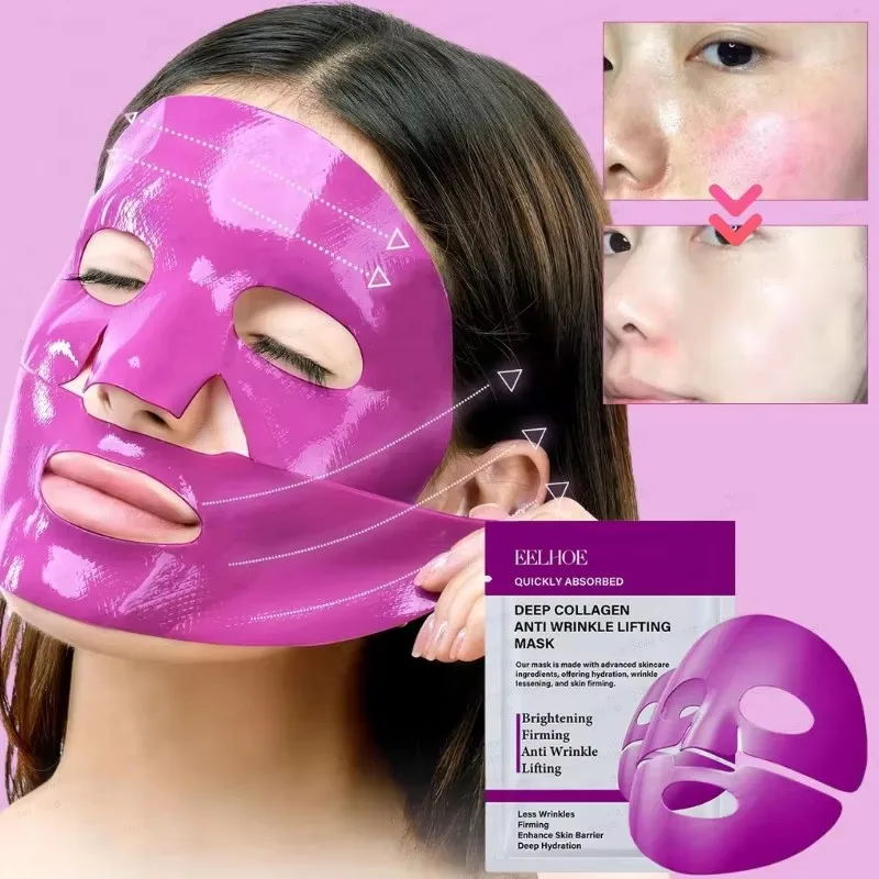 

Deep Collagen Mask Anti-wrinkle Lifting Mask Purple Moisturizing Face Daily Mask With Niacinamide Hyaluronicacid Korean Cosmetic