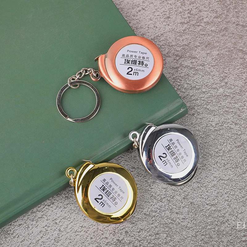 [YU] Portable Mini Tape Measure Small Household Measuring Tape Retractable 2m Steel Key Chain Tape Measure Mini Measuring Tools