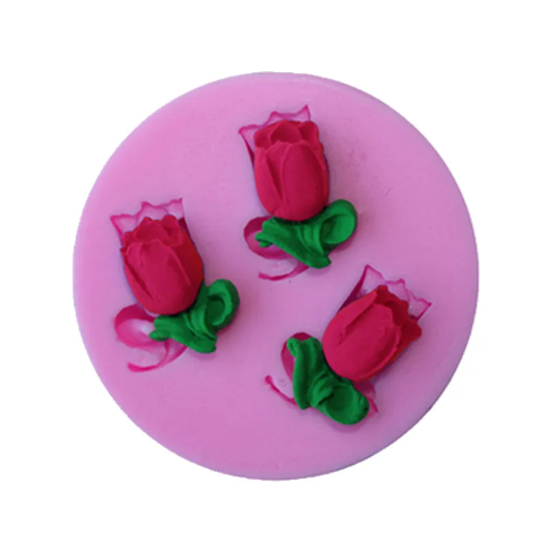 1Pc Tulips Shape Chocolate Candy Jello Silicon Mold Mould Cake Tools Bakeware Sugarcraft Cake Decorating Tools D030