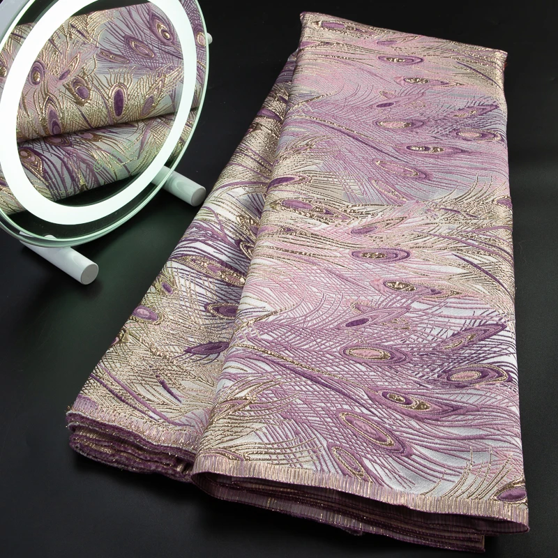 

Нигерийская парчовая кружевная ткань с золотой линией, 2026, высокое качество, 5 ярдов, африканская кружевная ткань из органзы, свадебное платье для шитья женщин