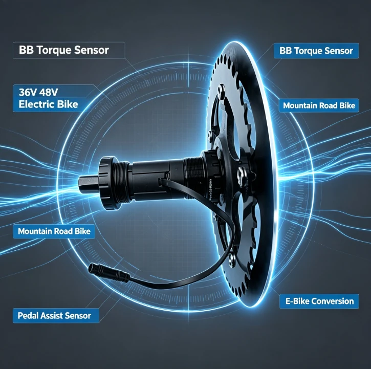 36V 48V Bicycle Mid‑Axle Torque Assist Sensor Booster for Mountain Road Bike Electric Retrofit Replacement Accessory Parts