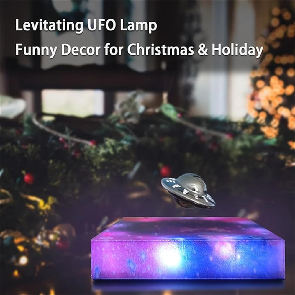 Imagem -05 - Levitação Magnética Decorativa Lâmpada Giratória Luminosa Flutuante Ufo Lâmpada Rgb Galaxy Base Controle de Toque Decoração para Casa