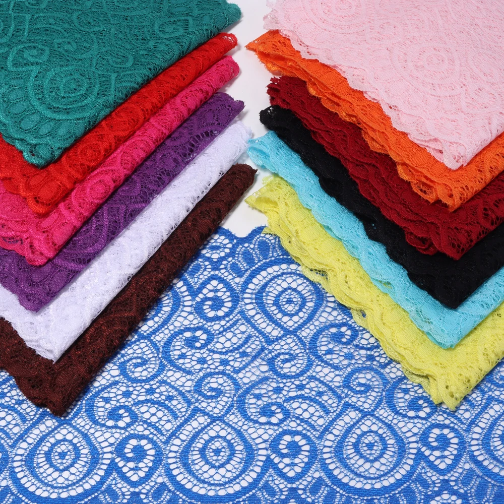 1 Yard 18cm Bunte Elastische Spitzenbänder DIY Nähen Kleidung Hochzeitskleid Party Kopfbedeckung Dekorationszubehör – Detail 5