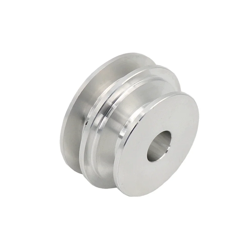 1Piece Aluminum Alloy ​Outer Dia 50/60MM Pulley Double V-shaped Design Groove Pulley for Motor Shaft Drive