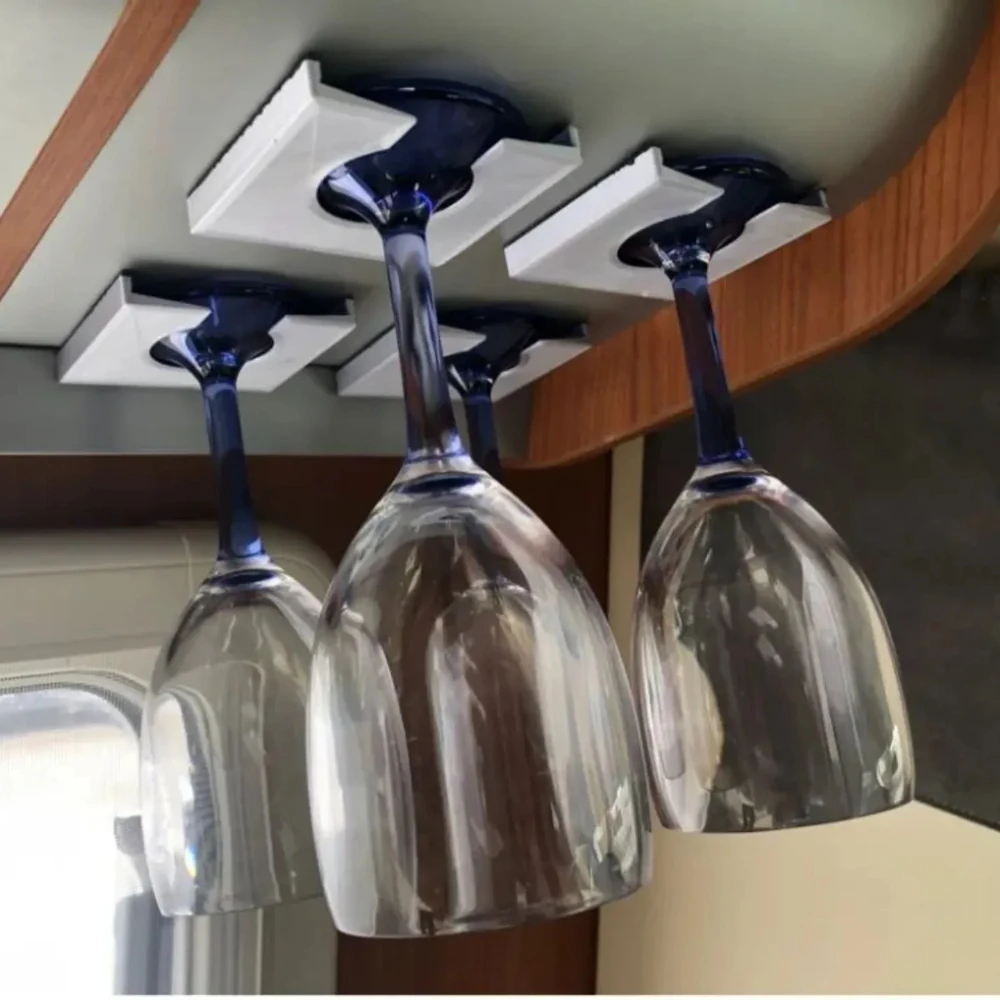 Hanging Anti Shake Wine Glass Holder Cup Rack RV Camper Van Interior Storage Organizer Shockproof Drink Holder Camping Accessori