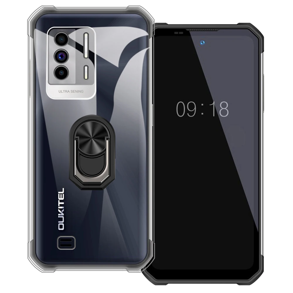 Luksusowy pierścień odporny na wstrząsy uchwyt do Oukitel WP17 Case miękkiego silikonu TPU uchwyt ochronny
