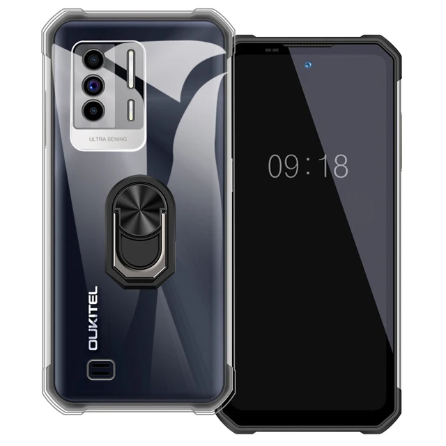 Luksusowy pierścień odporny na wstrząsy uchwyt do Oukitel WP17 Case miękkiego silikonu TPU uchwyt ochronny