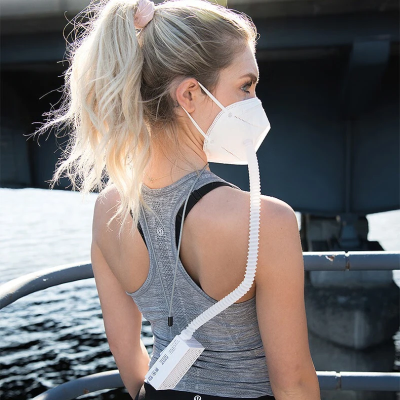Portable Electric Air Purifying Mask, 3-Speed Neck Wearable, PM2.5 Blocker – Anti-Virus Allergy Filter, 88 Honeycomb Design
