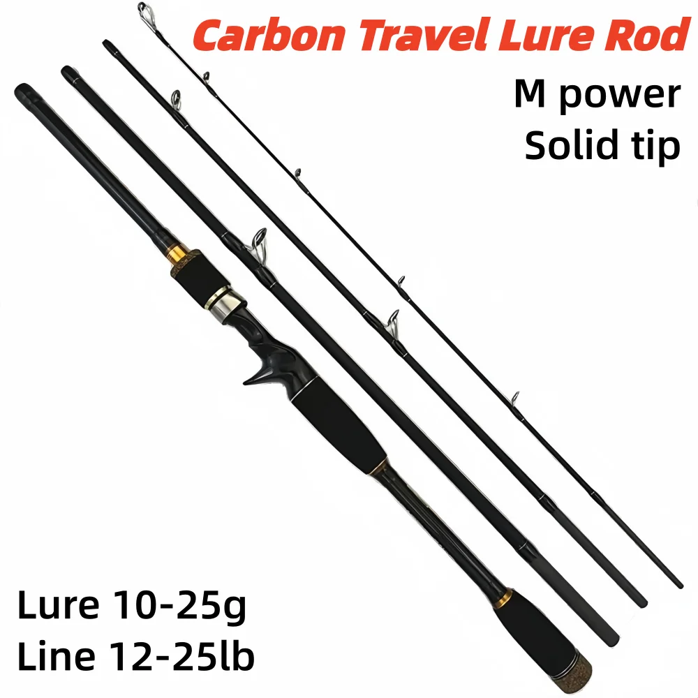 

Dominate 2.1/2.4/2.7/3m 4 sections carbon portable fishing rod fast action hard spinning rod M power casting rod lure 10-25g