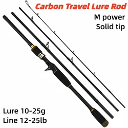 Dominate 2.1/2.4/2.7/3m 4 sections carbon portable fishing rod fast action hard spinning rod M power casting rod lure 10-25g