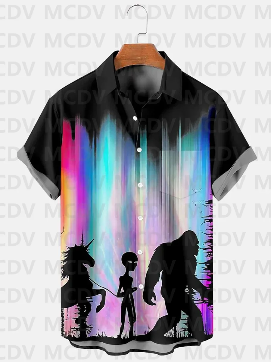 Men's Hawaiian Shirts Funny Stop Staring At My Cock Print Chest Pocket Short Sleeve Shirt - Image 3