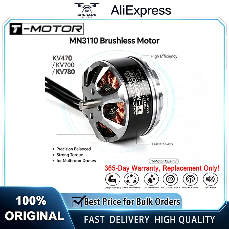 T-MOTOR MN3110 High Precision Heavy-Duty Outrunner BLDC Motor 3S-6S High Efficiency for Industrial Multirotor UAV Drone