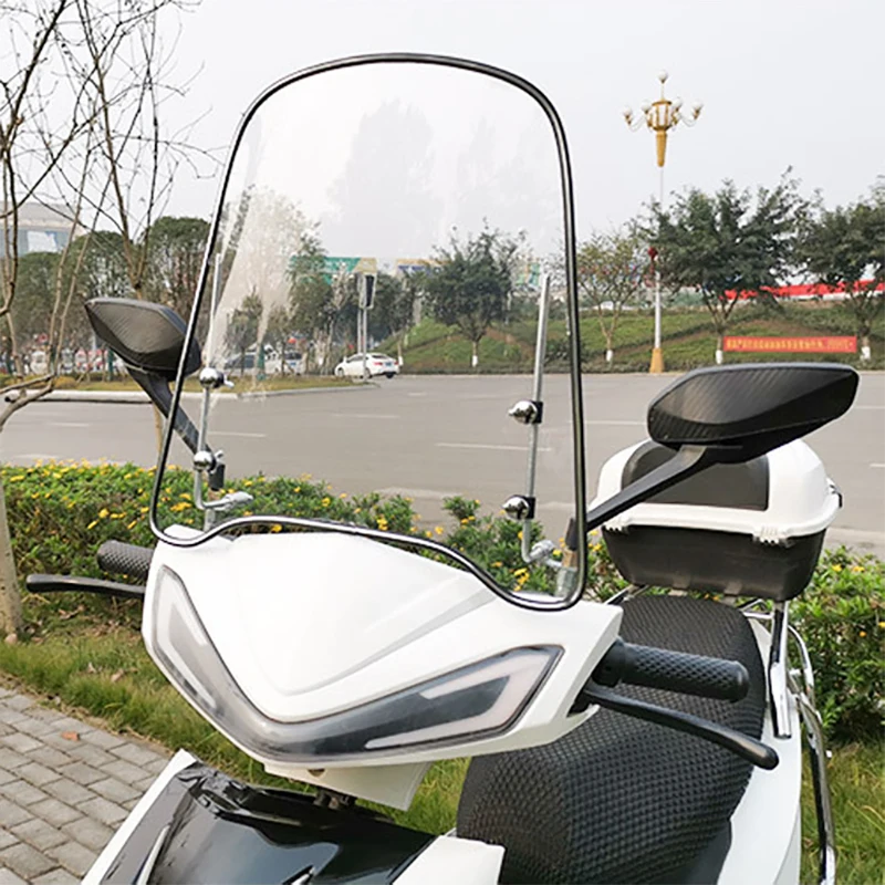 

Universal Motorcycle Clear PC Windshield Adjustable For Moto ATV Motorcycle Windshields Wind Screen Deflector Protector