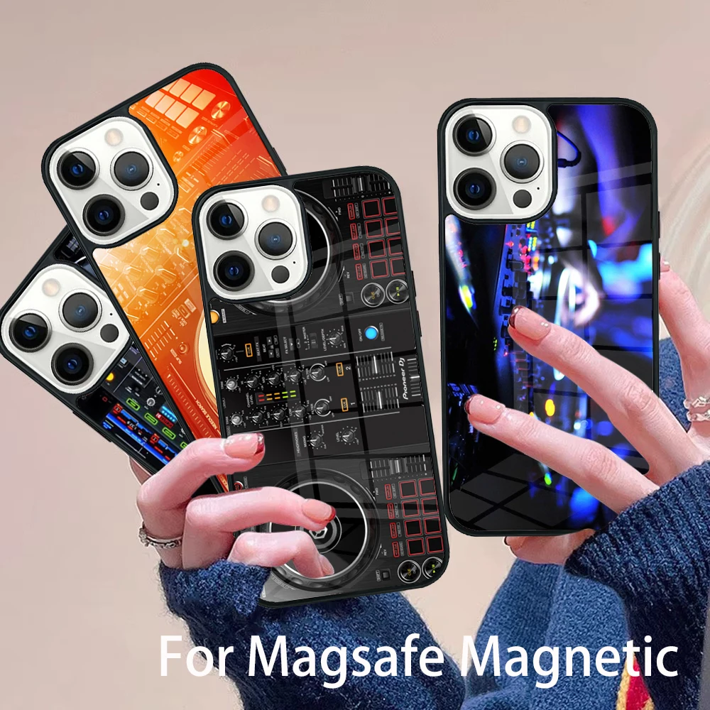 

Electronic Music DJ Controller Mixer Phone Case Magesafe Magnetic Wireless Cover For IPhone 16 11 12 13 14 15 Pro Max Plus