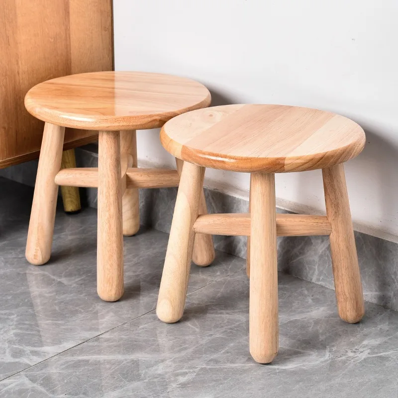 Small stool household solid wood stool bench small wooden stool log chair coffee table low stool round stool simple