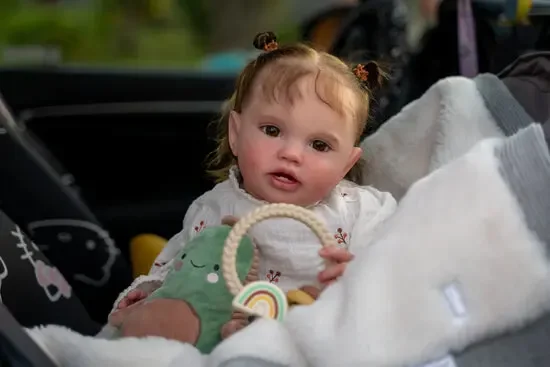 DLS Custom Made By Artist 24''60cm Reborn Baby Lottie With Hand-Rooted Hair Already Finished Doll With Different Dress