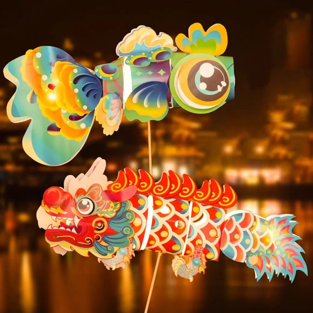 

Intangible Cultural Heritage DIY Mid-Autumn Lantern Carp Fish Glowing Goldfish Lantern DIY Good Luck Dragon Dance Lantern