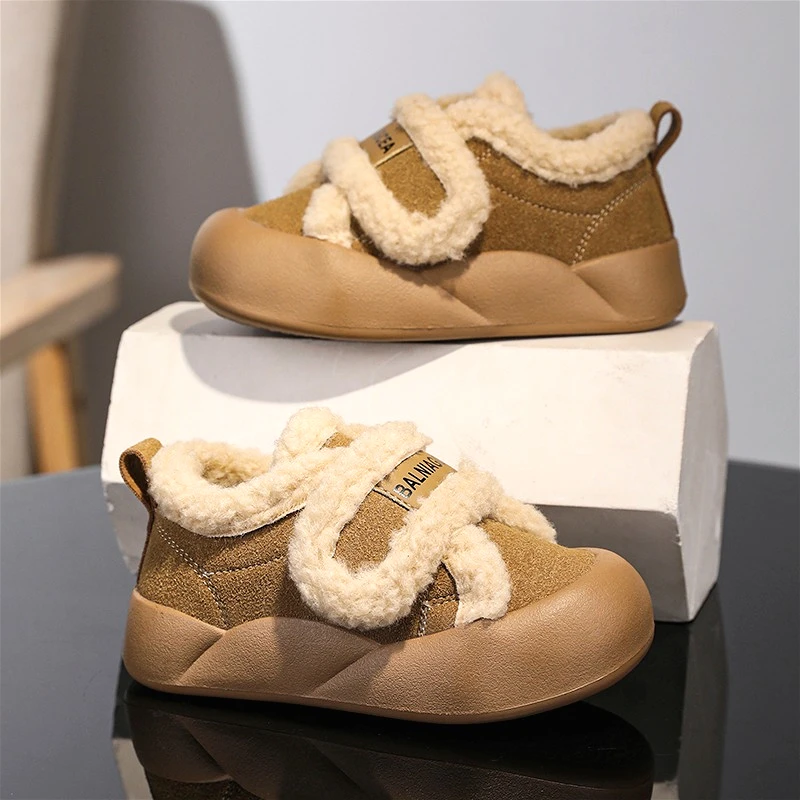 

Winter New Baby Girls Boys Cotton Shoes Classic Fashion Cute Plush Non-slip Childrens Casual Shoes Outdoor Sport Kid Cotton Boot