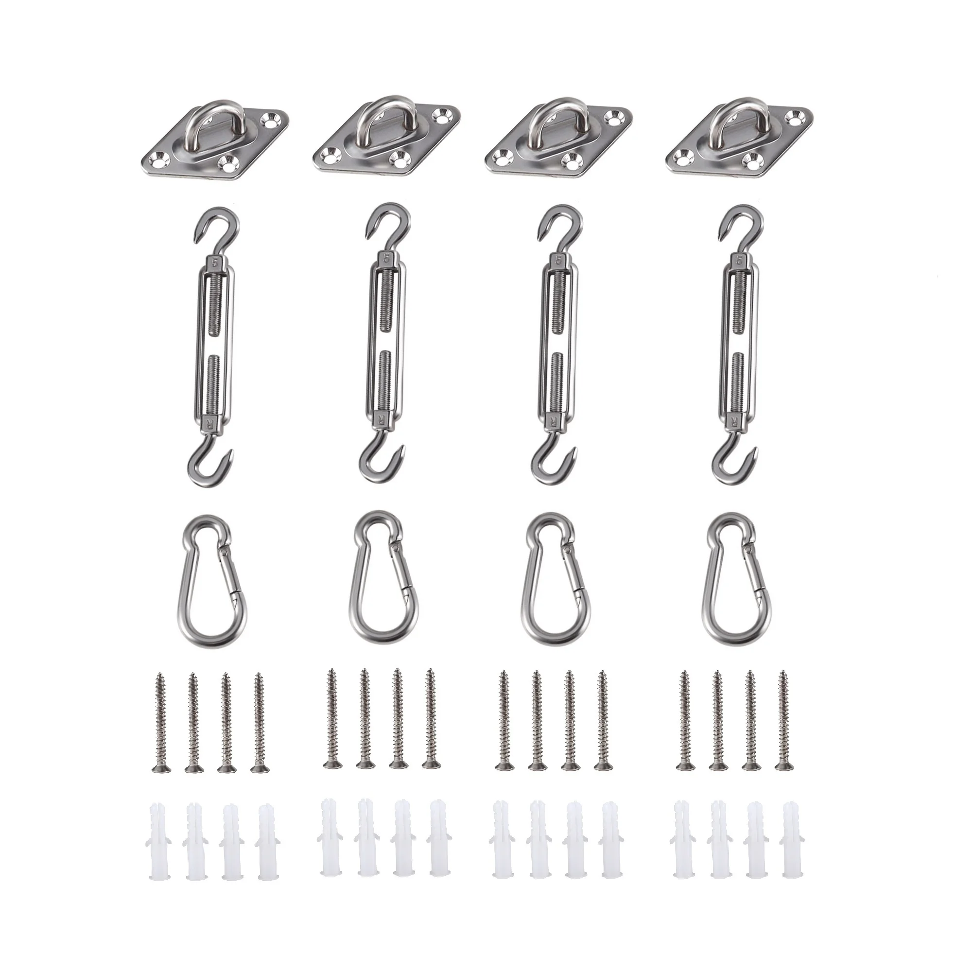 304 Stainless Steel  Snap Hooks Flower Basket Screws Kit For Home Garden Sunshade Fixing Accessories