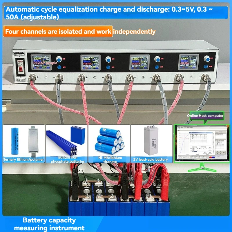 YPSDA-0550 4-channel Lithium Battery Capacity Tester, Integrated Charging And Discharging Machine, Testing And Balancing Device
