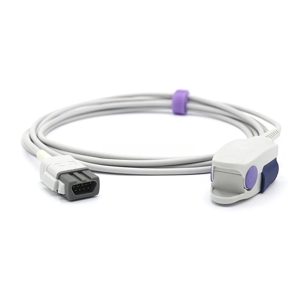 Compatible with GE-Ohmedas OXY-F4-MC Reusable Adult Clip Spo2 Sensor with 9-Pin TruSignals Connector, 9.8ft