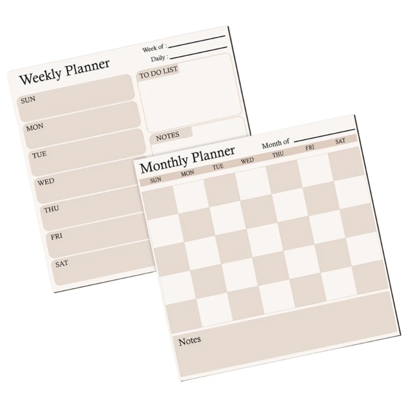 Fridge Calendar Magnet Planner Board Set for Fridge, 2 Piece Weekly and Monthly Calendar Boards with To Do B03E