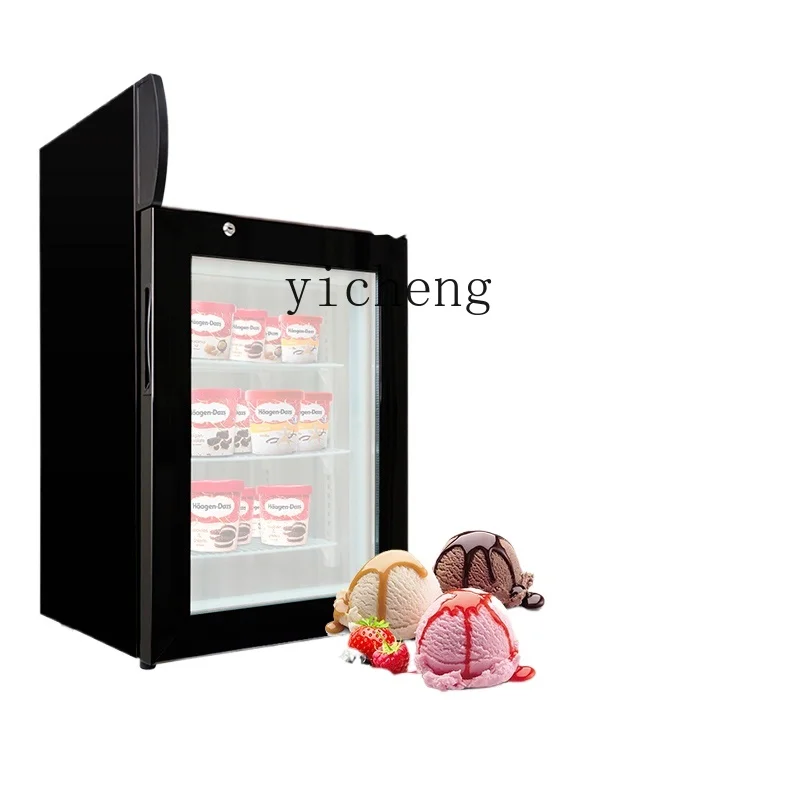 ZK Mini gelato verticale piccolo congelatore congelatore porta in vetro vetrina refrigerata