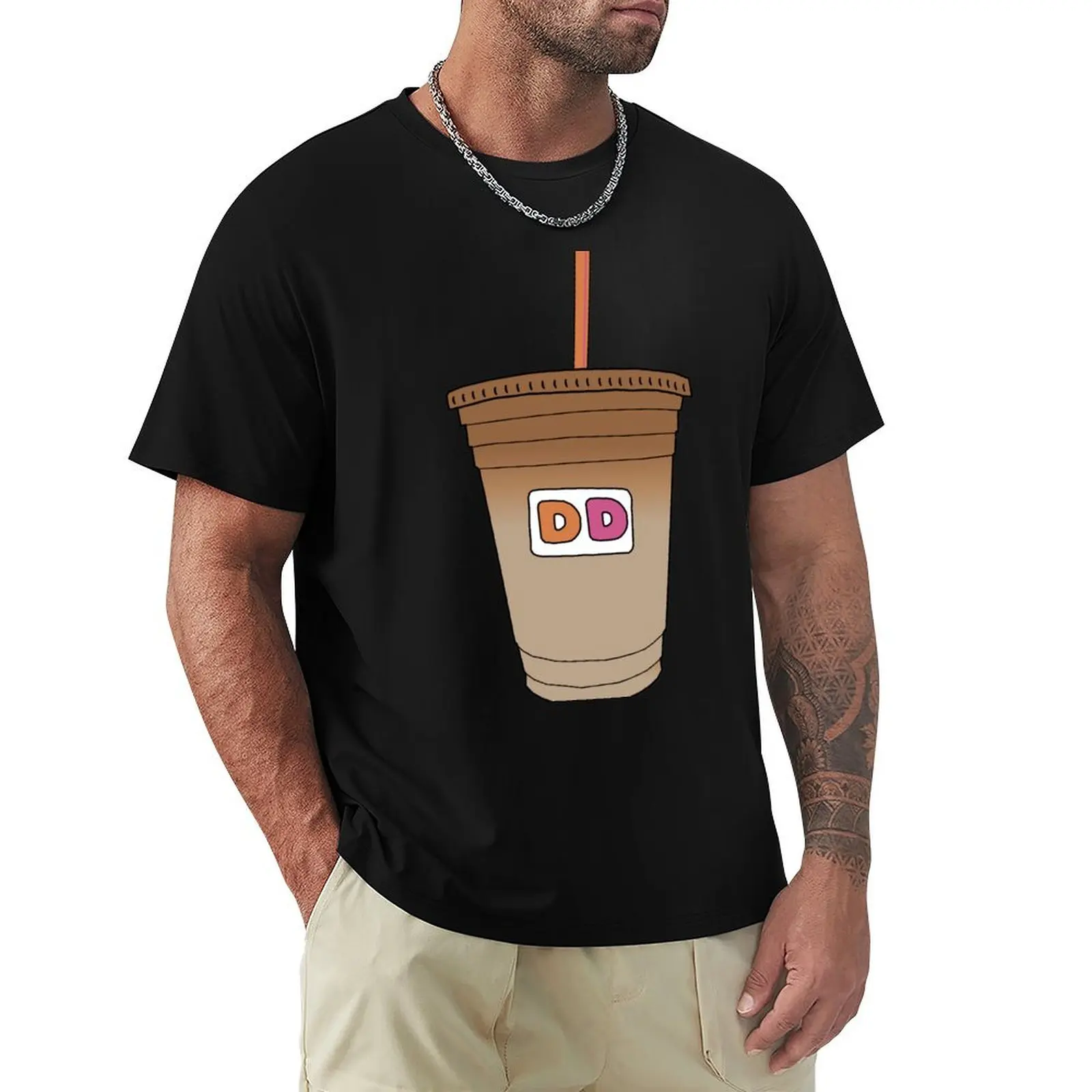 Dunkin Donuts Iced Coffee T-Shirt Vintage Style Printed Top