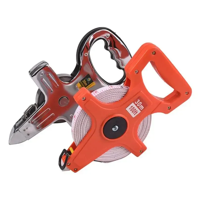 30m Tape Measure Retractable Metric Tape Open Reel Long Steel Tape Measure Measuring Ruler Woodworking Tools