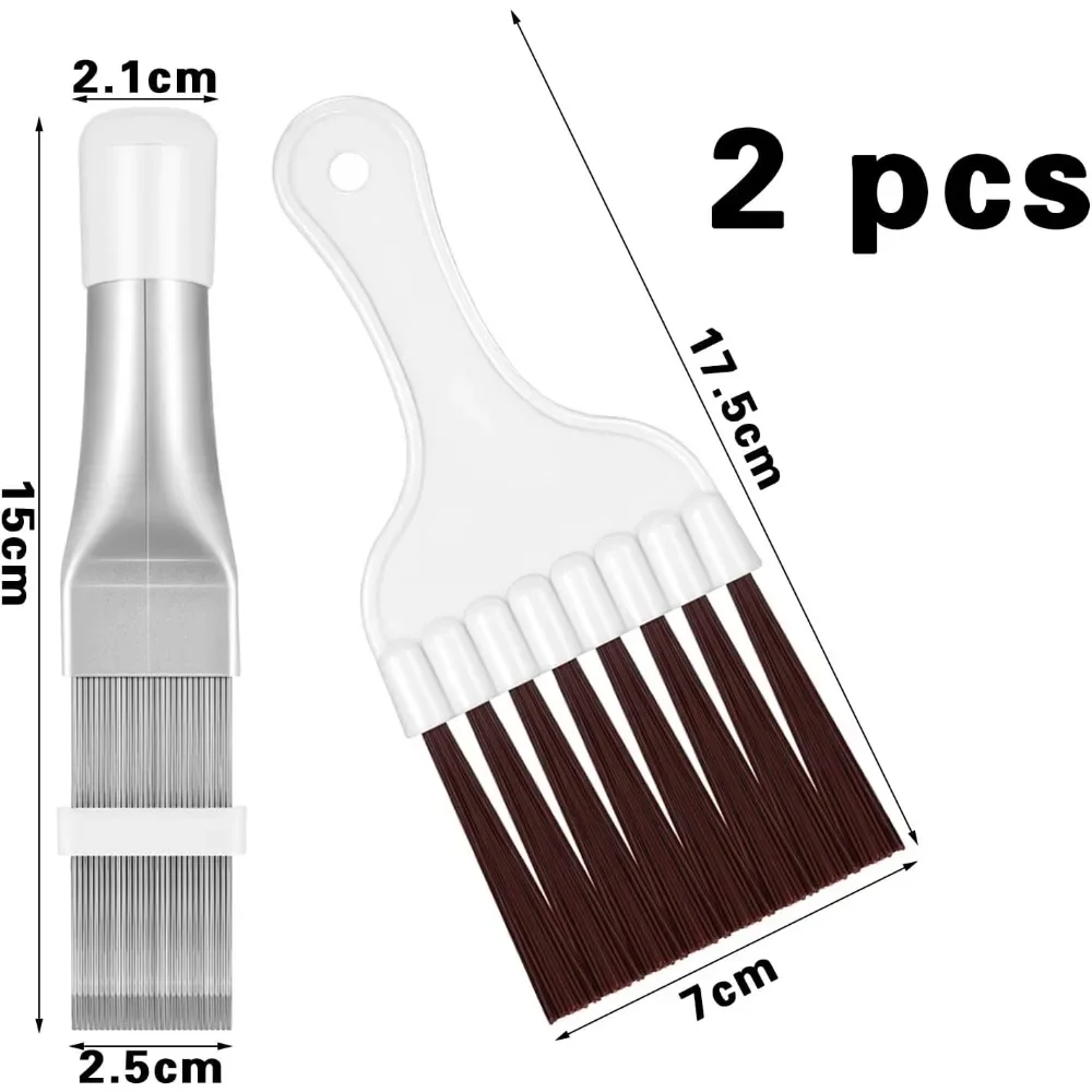 For 2 Pieces Cleaning Brush Condenser Dryer, Flap Comb, Refrigerator Air Conditioner, Metal Cleaning Radiator Coil Evaporator