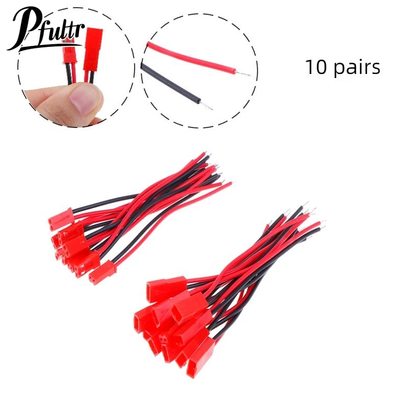 20Pcs 2 Pin Connector Male Female Plug Cable 22 AWG Wire For RC Battery Helicopter DIY LED Lights Decoration