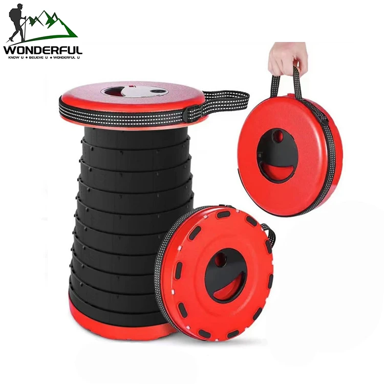 Outdoor Folding Shrinking Retractable Lighted Warning Chair Camping Night Fishing One Table Two Stools Set