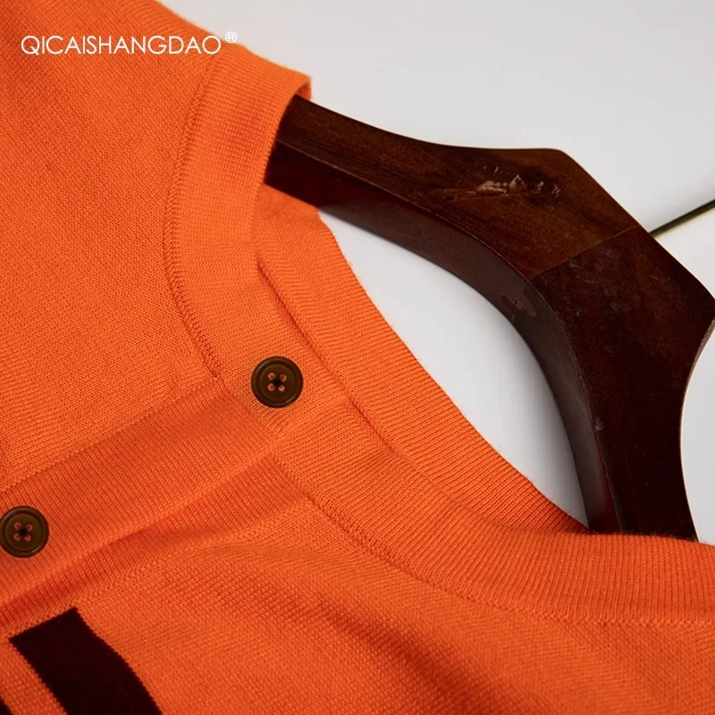 Cardigan feminino outono manga comprida cor bloco listrado gola redonda slim estilo curto suéter de lã aconchegante