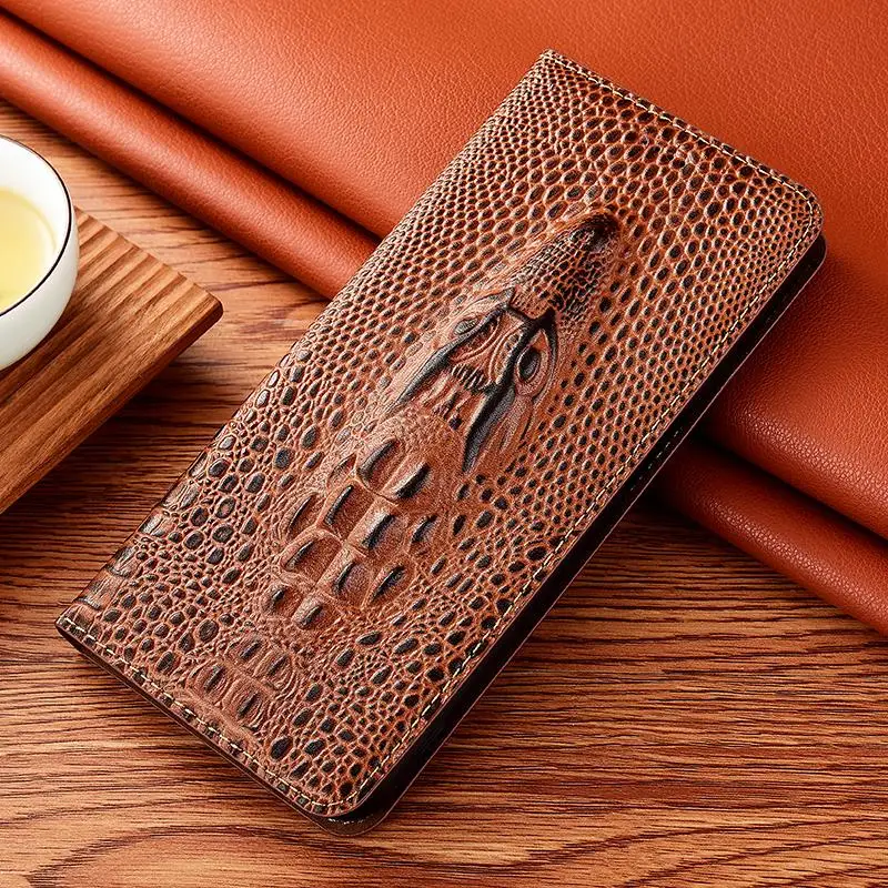 Genuine leather Alligator head Case for Infinix S2 S4 S5 Pro  Smartphone Magnetic Flip Cover Bags Coque Funda