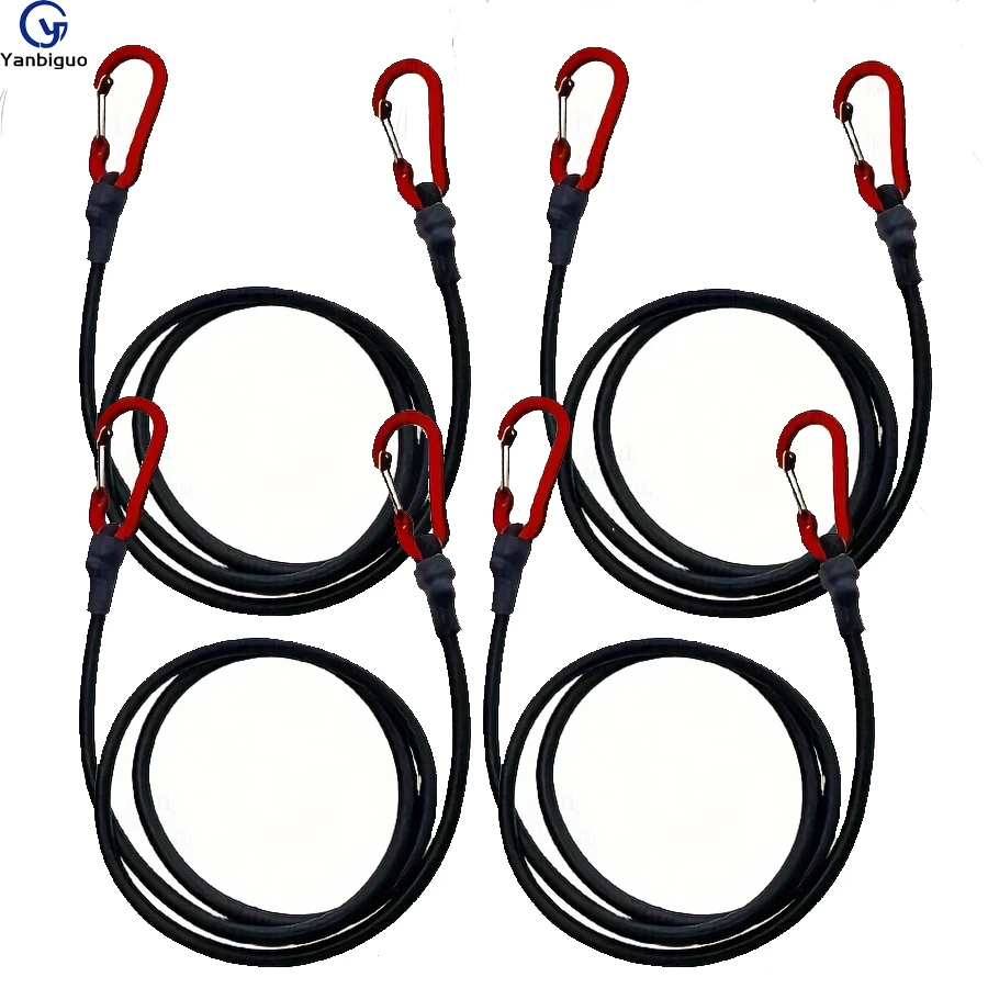 

Heavy Duty Bungee Cord Elastic Tie Strap String Carabiner Hooks - Durable & Versatile - For Kayak, Cycling,Luggage,Camping