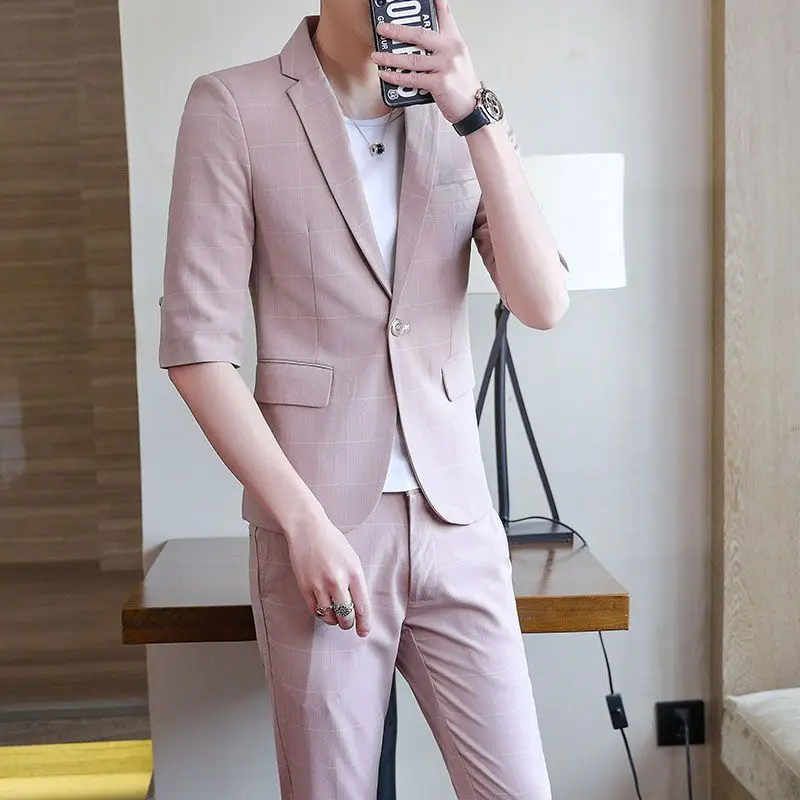 

B420-Autumn groomsmen suits two piece suits men's suits Korean style fashion slim fit