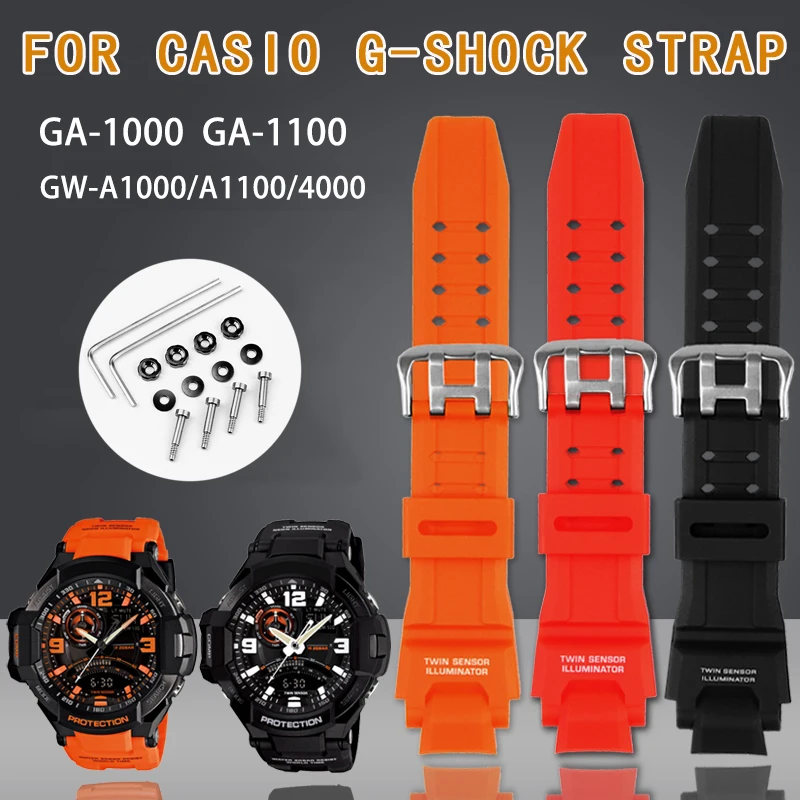 

For Casio G-SHOCK watch GA1000/1100 GW-A1000/1100/4000Rubber watch strap Silicone Watch Strap with Men's Bracelet Accessories