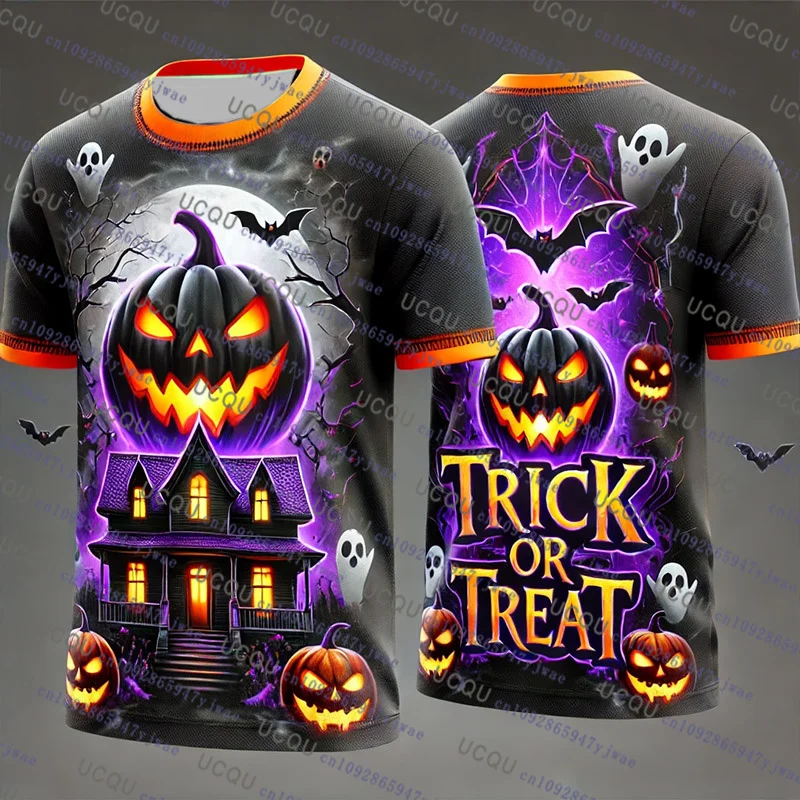 2026 Halloween T-Shirt Kleidung für Männer und Frauen Kurzarm T-Shirt Kürbis 3D-Druck T-Shirt Harajuku T-Shirt Halloween Cosplay T-Shirts – Detail 6