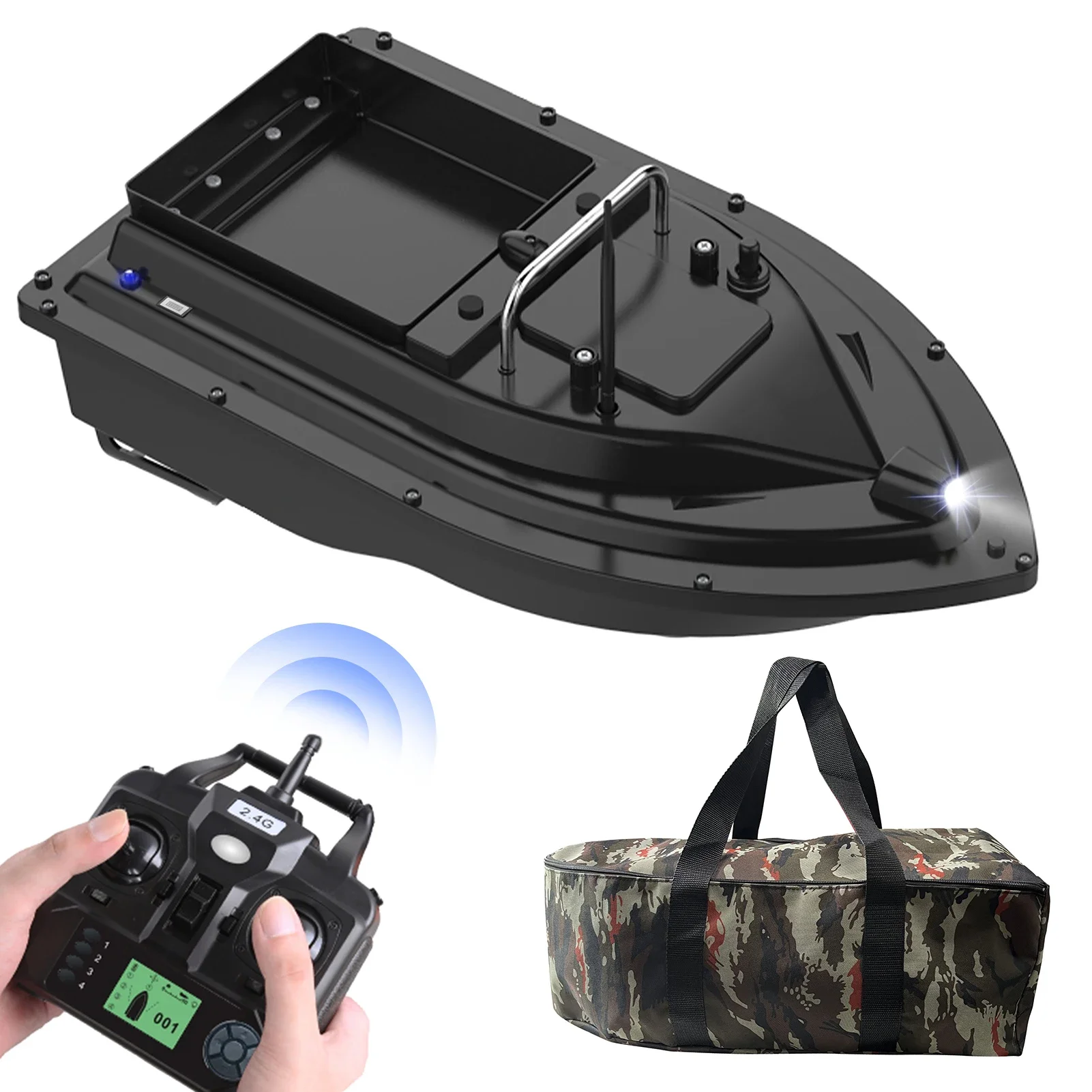 GPS-Angelköderboot mit kabelloser Fernbedienung, 500 m, 4,4 lb großer Behälter und automatischer Rückkehr, für Lake River Reservoir Game Fish