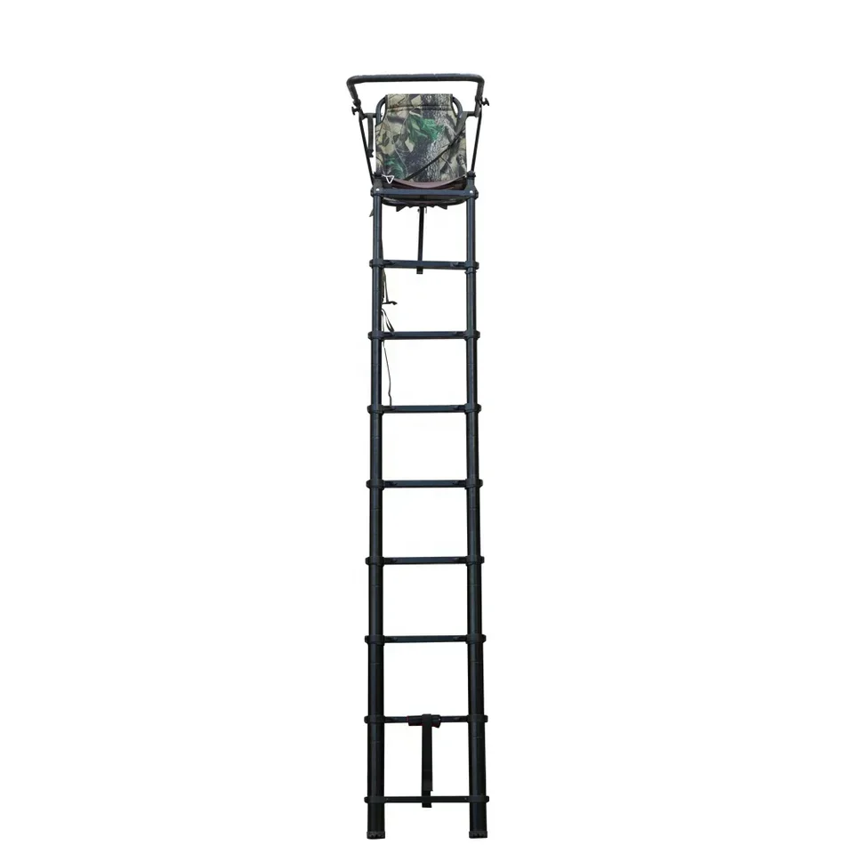 Hunting tree telescopic stand, portable hunting staircase, foldable tree aluminum stand, seat