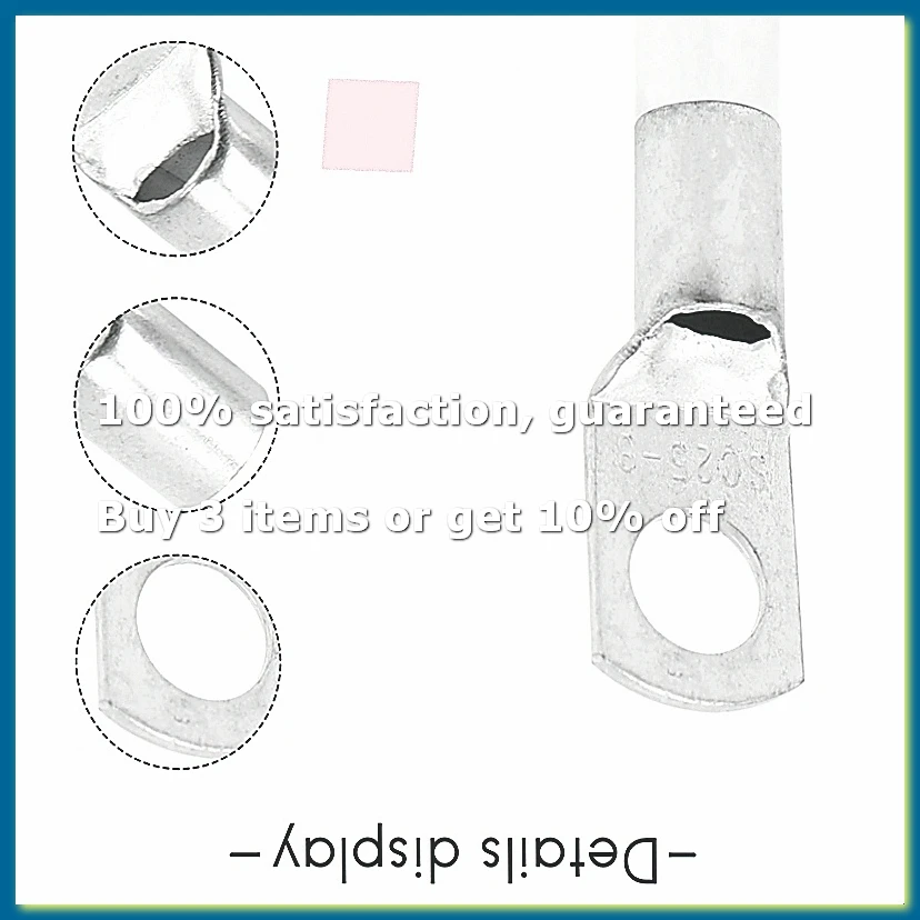 10 Copper Tube 25Mm x 8Mm Lug Battery Cable Welding Crimp Terminal Ring