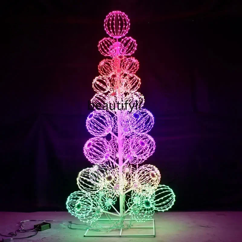 Square Christmas decoration supplies Large ornaments 2.7 meters foldable spherical Christmas tree