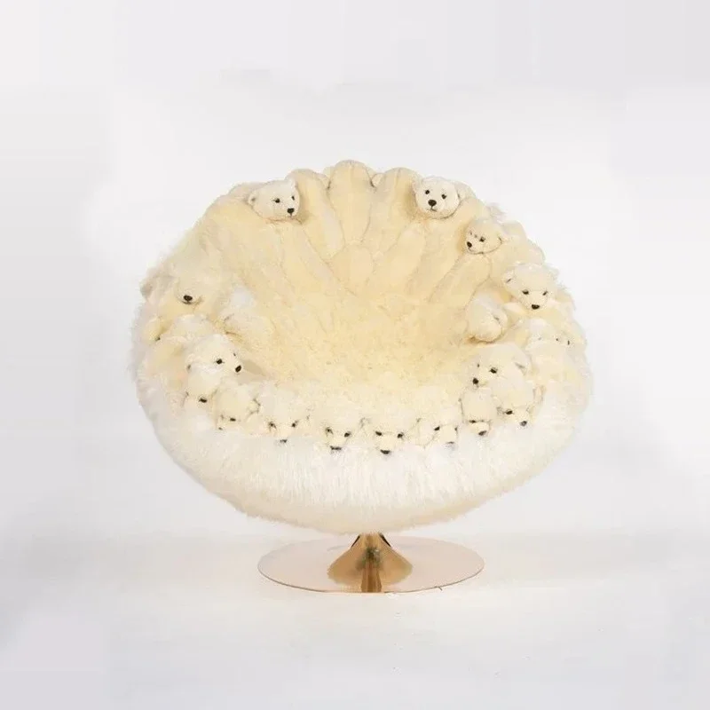 A  Italian minimalist cute animals, love flamingo rotating casual seat marriage, metal creativity