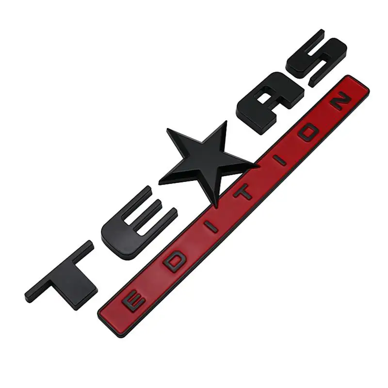 

Texas Edition Emblem Fender Side Door Sticker 3M Stick On Emblem Badge 3D Decorative Badge Cool Unique Car Decal For Fender Car