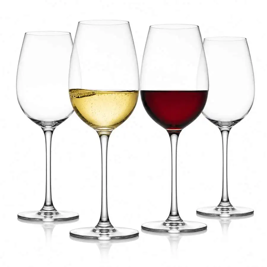 Set Of 4 Burgundy Red Wine Glasses 18.3oz/540ml Elegant Cup With Long Handle Suitable For Red Wine, Baijiu, Champagne, Whisky An
