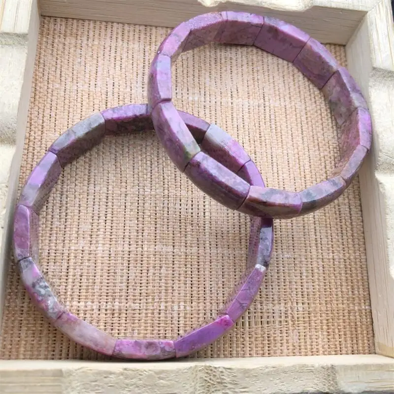 Natural Sugilite Bangle Fortune Energy Bangle Mineral String Woman Amulet Jewelry Healing Gifts 1pcs 10X15MM