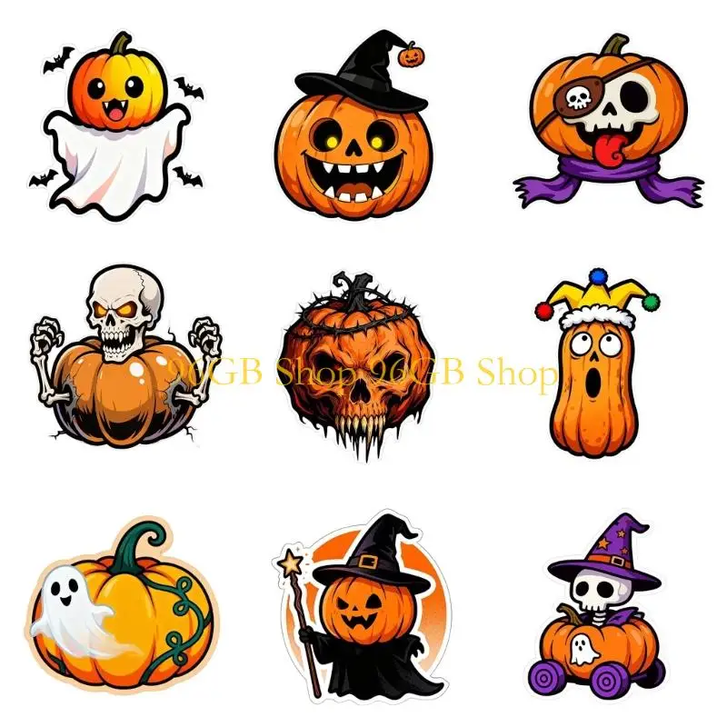 

96GB Halloween Pumpkin Decals For Cars Motorcycles Adhesive Stickers Outdoor Safe Easy Installation Design