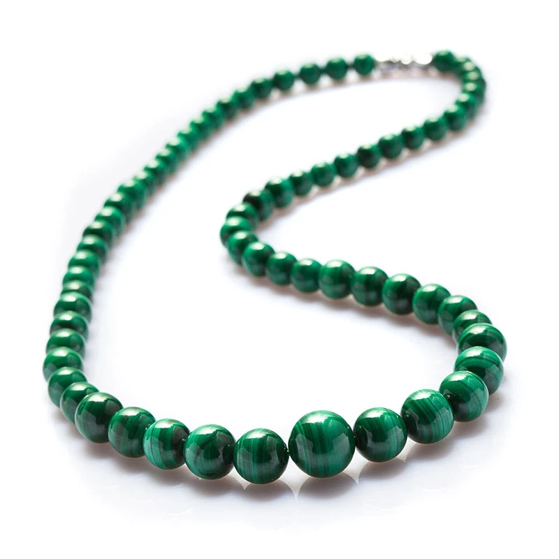 

Natural Green Malachite Chrysocolla Round Beads Necklace 5-12mm Malachite Necklace Clear Round Beads Gemstone Woman MenAAAAAAA